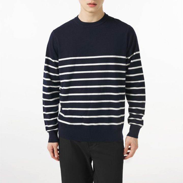 Men’s Loose Fit Round Neck Sweater – Casual Knit Pullover-HighTouch
