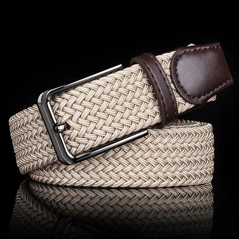 Men's Braided Leather Belt with Cowhide