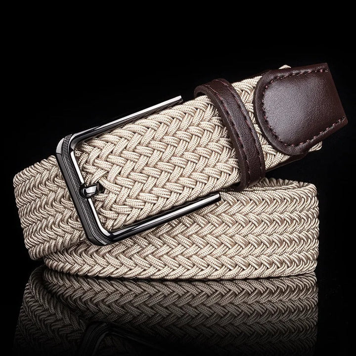 Men's Braided Leather Belt with Cowhide