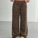 Leopard Print Floral Print Casual Jumpsuit Wide Leg Loose-HighTouch