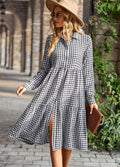 Women’s Elegant High Waist Flounced Dress – Stylish Office Look-HighTouch