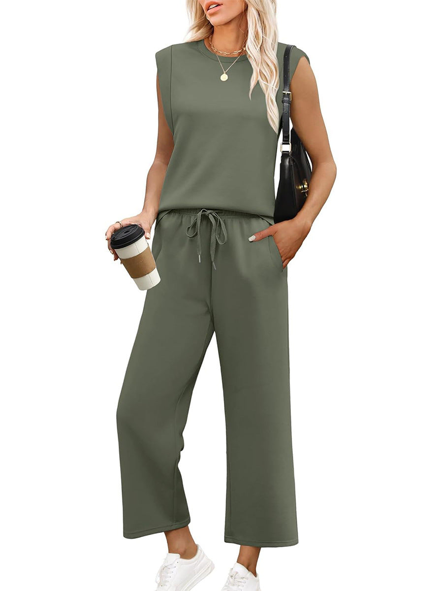 Women’s Sleeveless Vest & Trousers Set-HighTouch