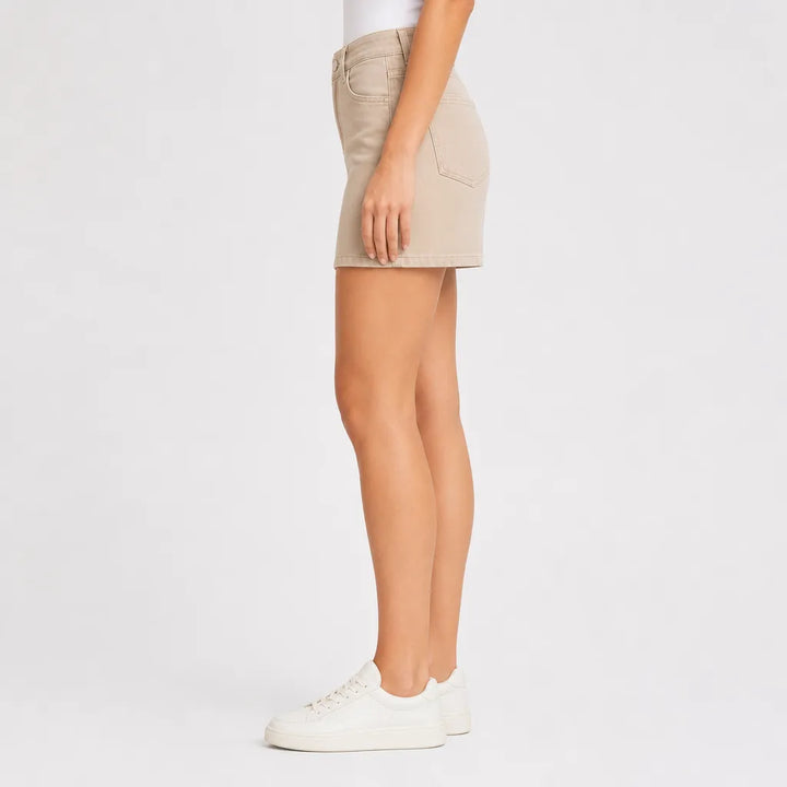 Women’s Black Denim Skort with High-Rise Fit