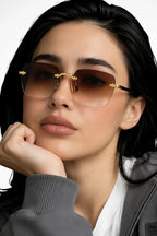Adra Sunglasses Rimless Gold Elite