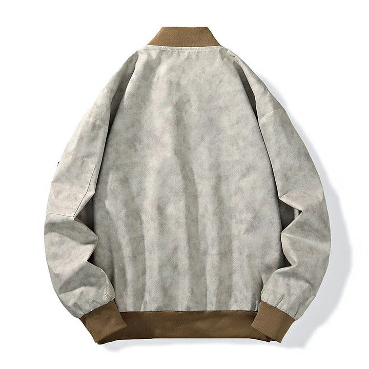 Men's Stonewash Denim Bomber Jacket