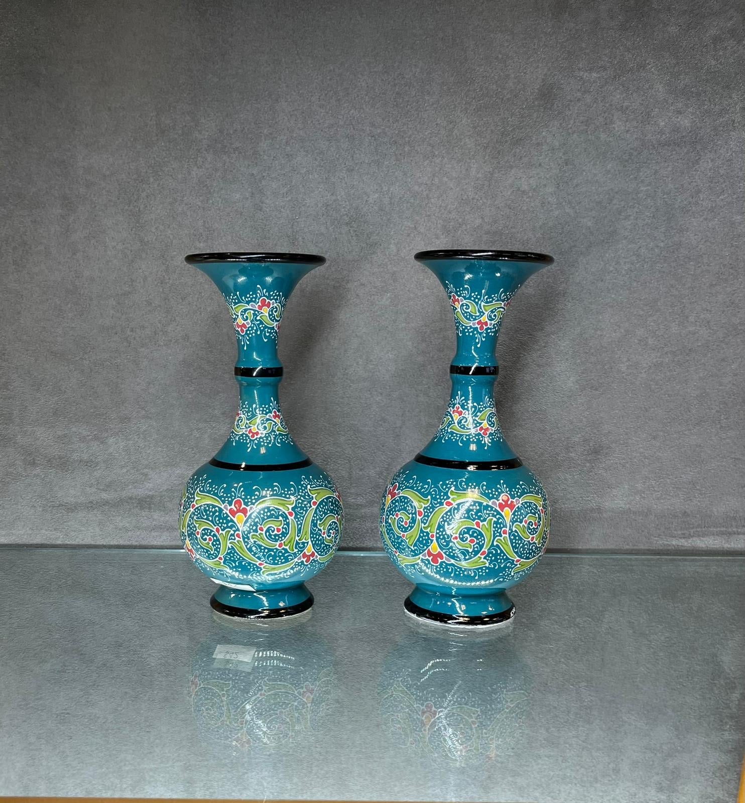 Glazed Blue Fluted Vase - HighTouch 