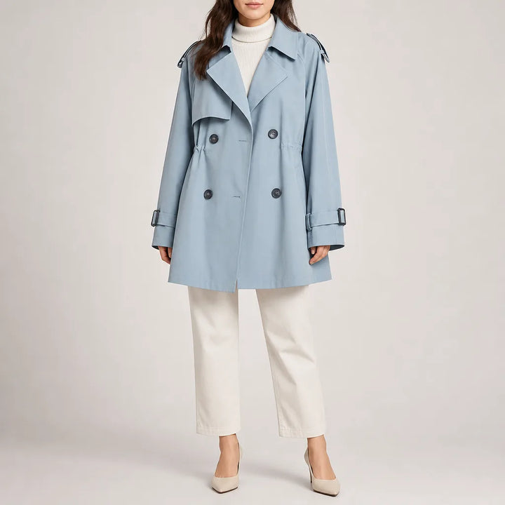 Anya Winter Trench Coat for Women Double Breasted Classic Long
