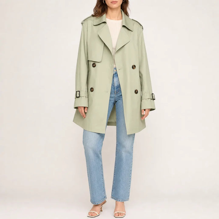 Anya Winter Trench Coat for Women Double Breasted Classic Long