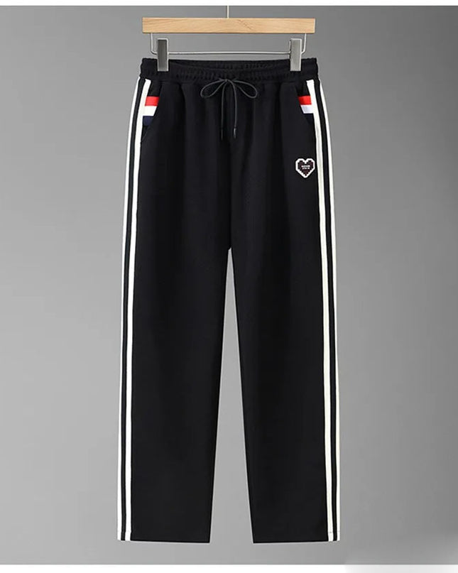 Men’s Plus-Size Stand-Up Collar Sweatshirt & Straight-Leg Sports Pants Tracksuit