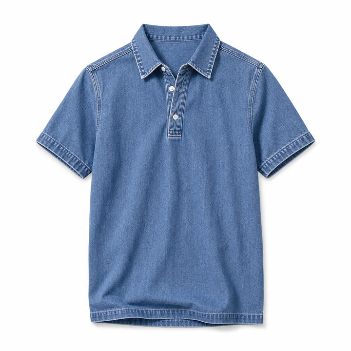 Men’s Denim Polo Shirt for Casual Everyday Wear