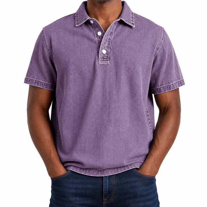 Men’s Denim Polo Shirt for Casual Everyday Wear