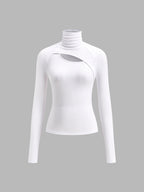 Ravena | Women's Turtleneck Cutout Top Long Sleeve Fitted Going Out Top