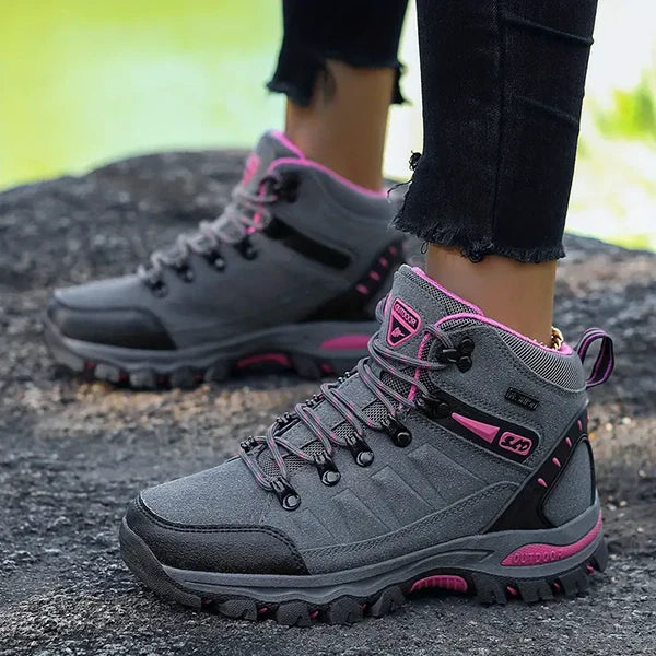 Women's Wide Fit Hiking Boots - Waterproof Arch Support Trail Shoes