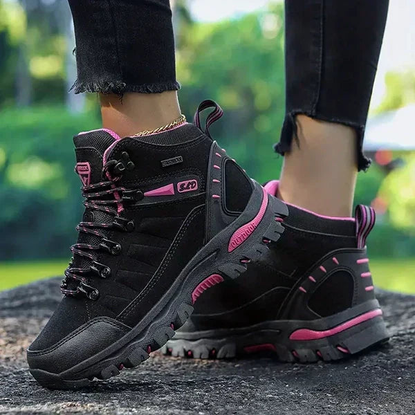 Women's Wide Fit Hiking Boots - Waterproof Arch Support Trail Shoes
