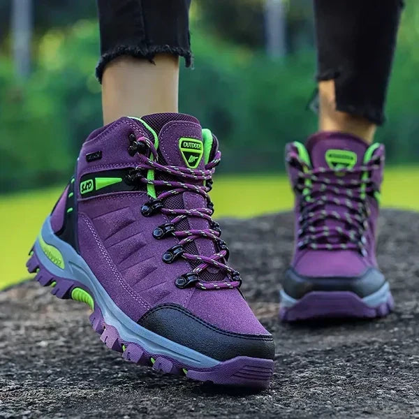 Women's Wide Fit Hiking Boots - Waterproof Arch Support Trail Shoes