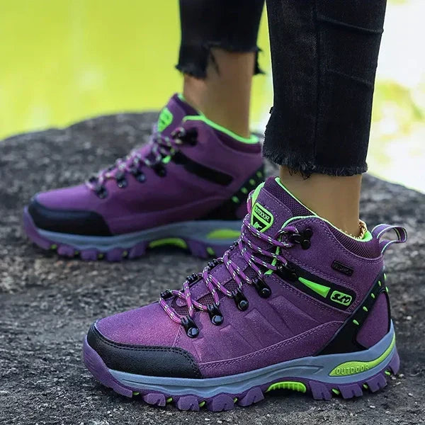 Women's Wide Fit Hiking Boots - Waterproof Arch Support Trail Shoes