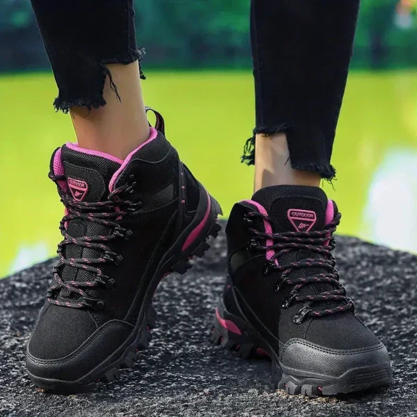 Women's Wide Fit Hiking Boots - Waterproof Arch Support Trail Shoes