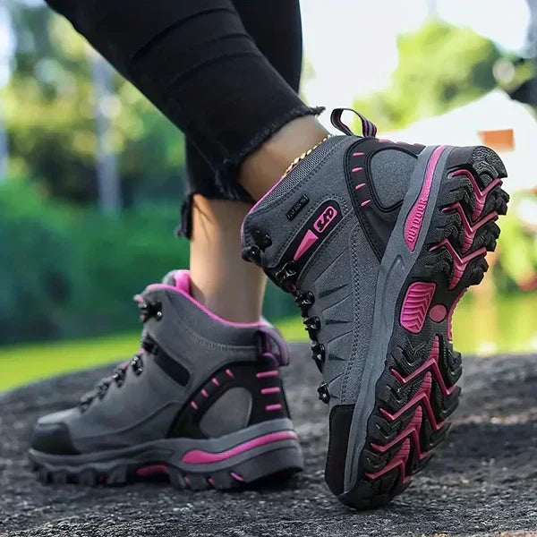 Women's Wide Fit Hiking Boots - Waterproof Arch Support Trail Shoes
