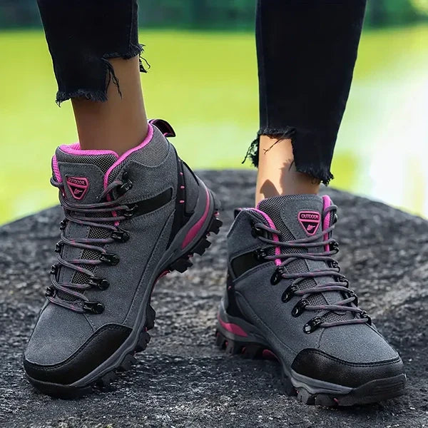 Women's Wide Fit Hiking Boots - Waterproof Arch Support Trail Shoes