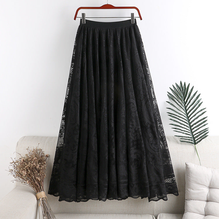 Women's Embroidered Lace Umbrella Long Skirt-HighTouch