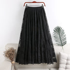 Women's Embroidered Lace Umbrella Long Skirt-HighTouch