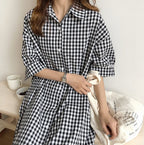 Plaid Mid-Waist Long Dress – Temperament Commute OL Style-HighTouch