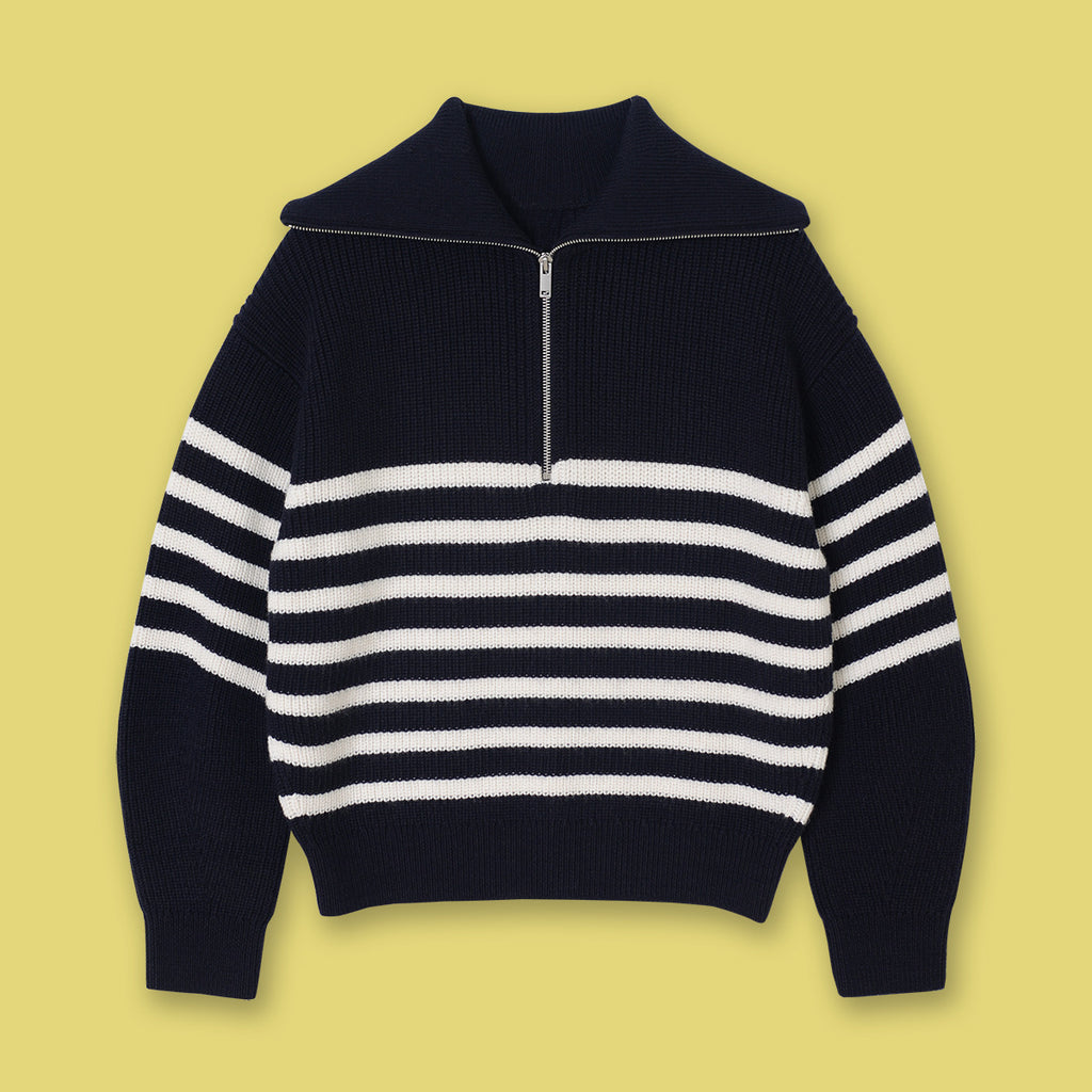 Casual Wool Blend Knit Sweater – Soft Crew Neck Pullover-HighTouch