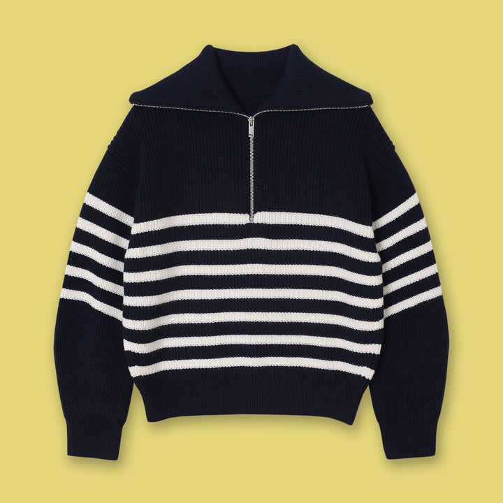 Casual Wool Blend Knit Sweater – Soft Crew Neck Pullover-HighTouch