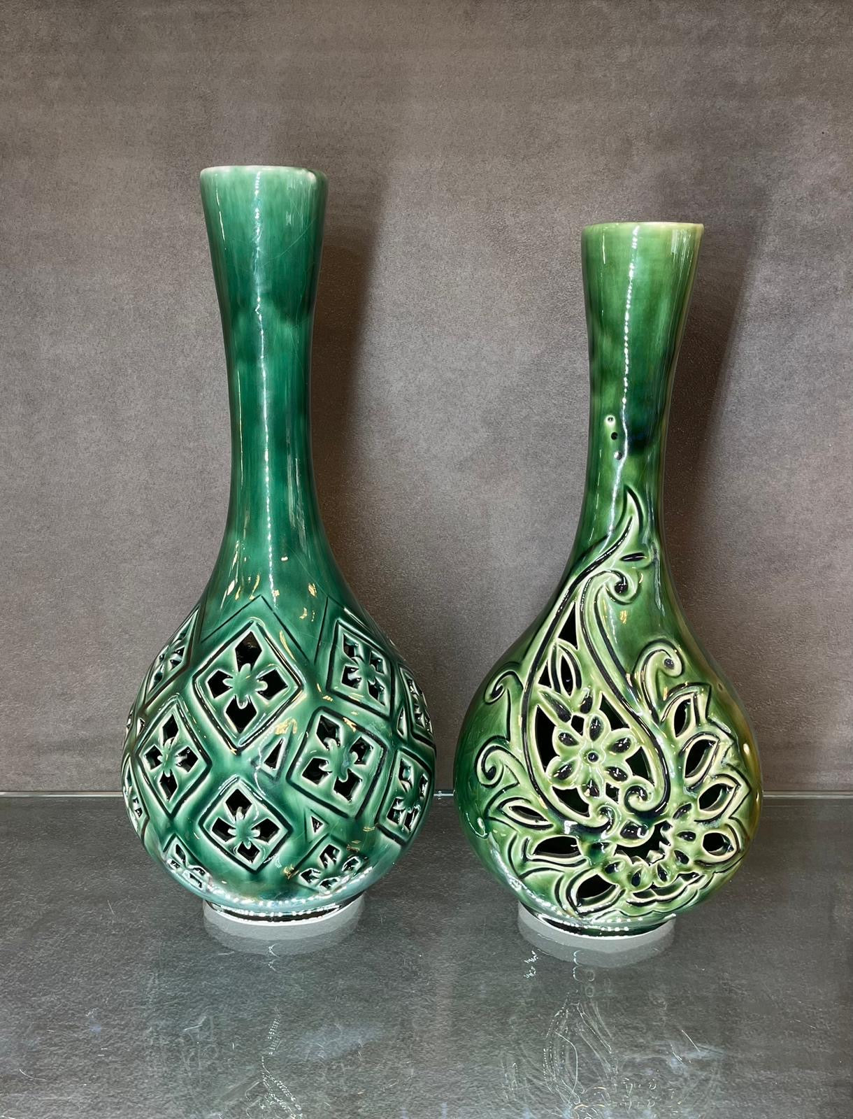 Glazed Green Gourd Vase