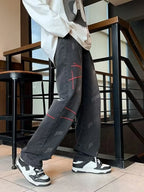 Men’s Washed Wide Leg Jeans Plus Size-HighTouch