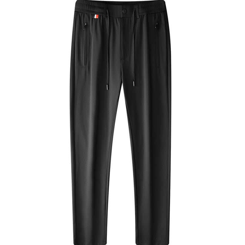 Men's High Waist Straight Leg Trousers-HighTouch