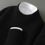 Men’s Thickened Half-High Collar Pullover – Loose Knit Sweatshirt-HighTouch