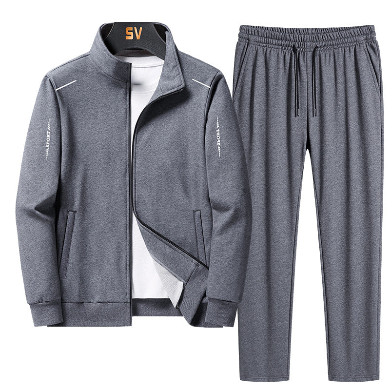 Men’s Casual Sports Tracksuit Set – Long Sleeve Coat & Trousers-HighTouch
