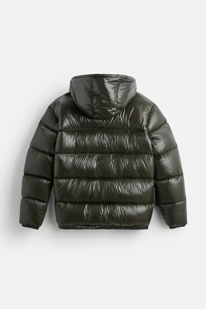 Men’s Black Hooded Cotton Jacket-HighTouch