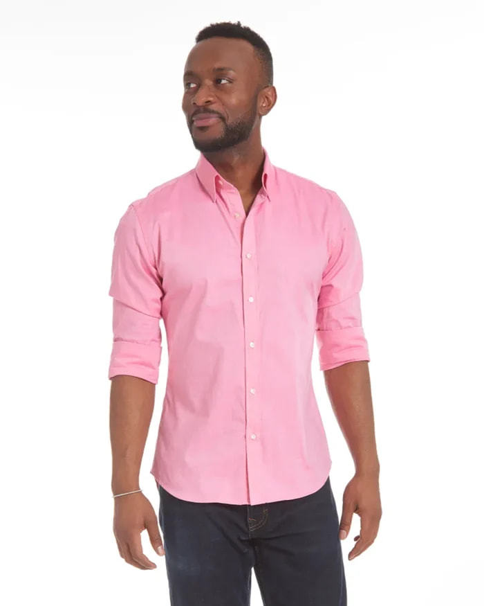Men’s Slim Fit Long Sleeve Shirt – Comfortable Stretch Cotton-HighTouch