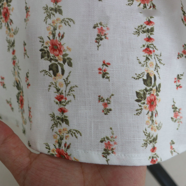 Linen Floral Sleeveless Dress | Slimming Waist Lady Style-HighTouch