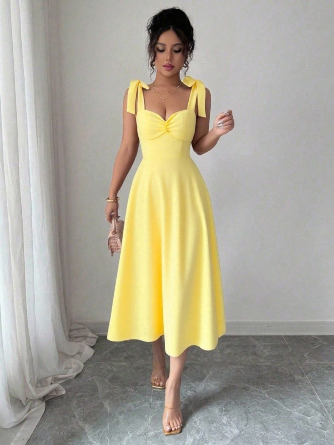 Women's Sleeveless Maxi Dress – Mid-Rise Solid Color Collection-HighTouch