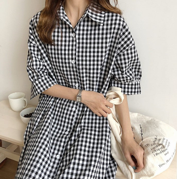 Plaid Mid-Waist Long Dress – Temperament Commute OL Style-HighTouch
