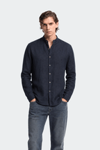 Band Collar Shirt Heren Linnen Casual Zomer
