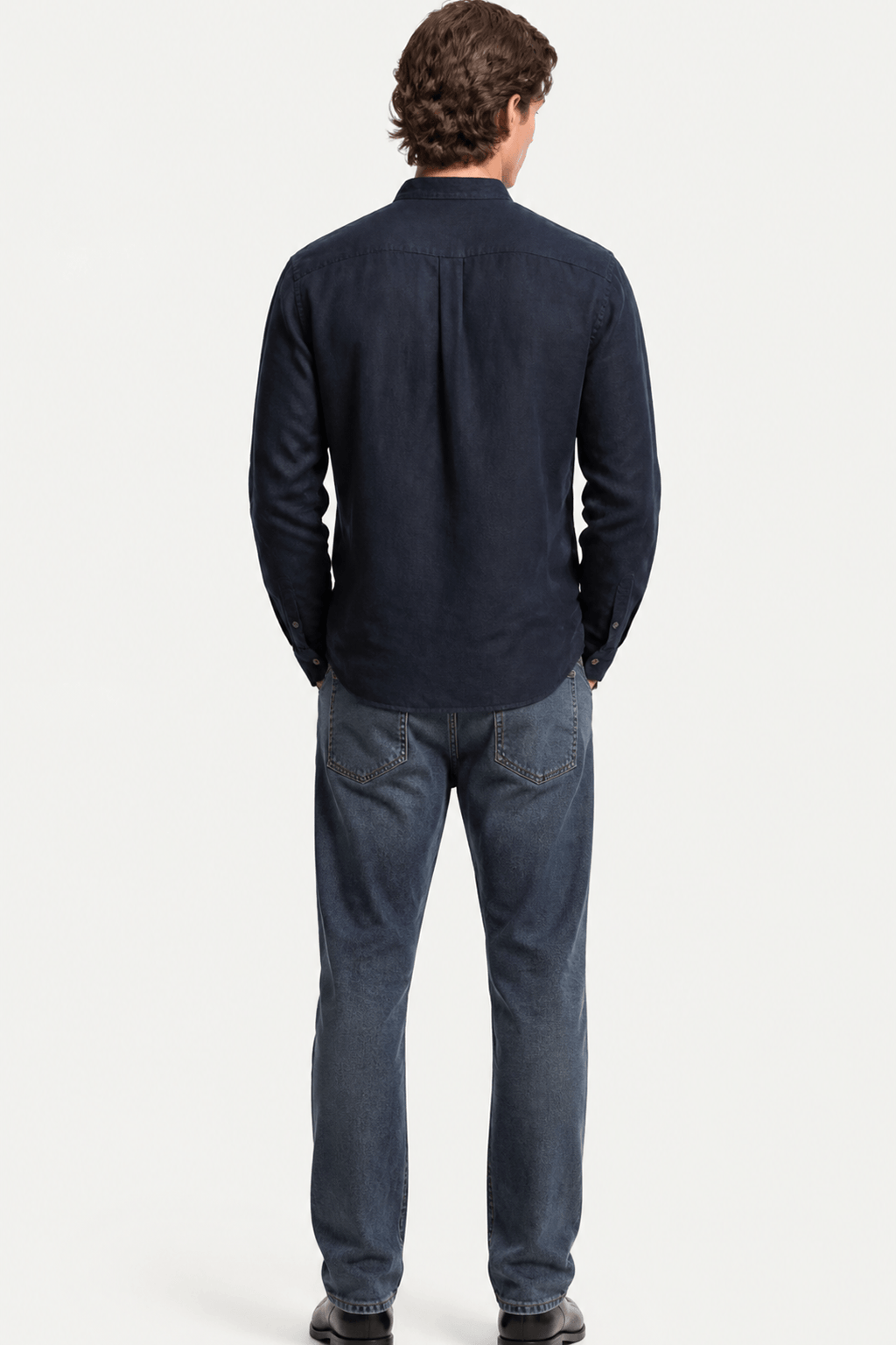 Band Collar Shirt Heren Linnen Casual Zomer