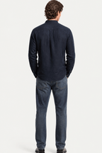 Band Collar Shirt Heren Linnen Casual Zomer