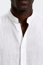 Band Collar Shirt Heren Linnen Casual Zomer