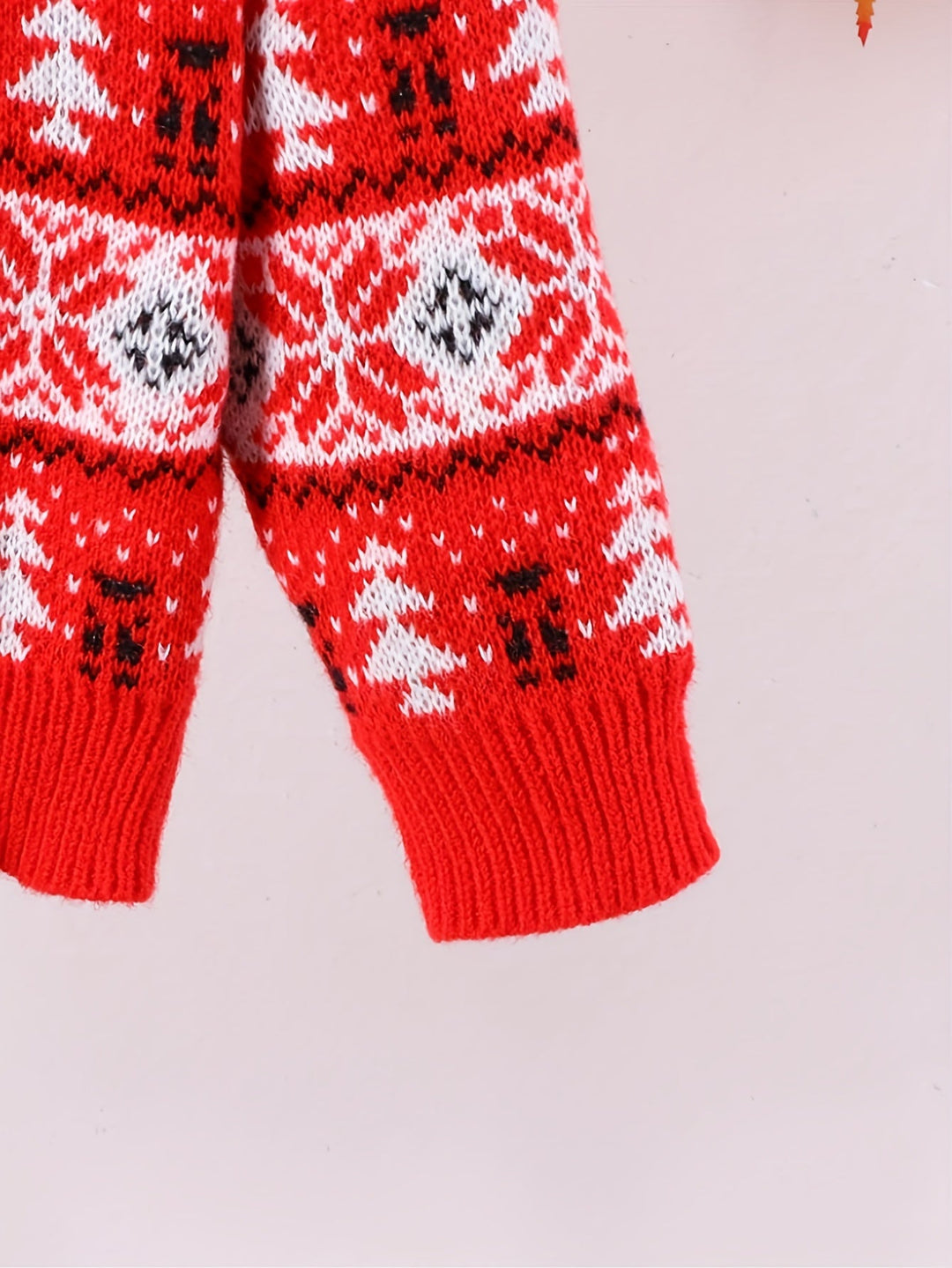 Women's Red Nordic Reindeer Christmas Sweater