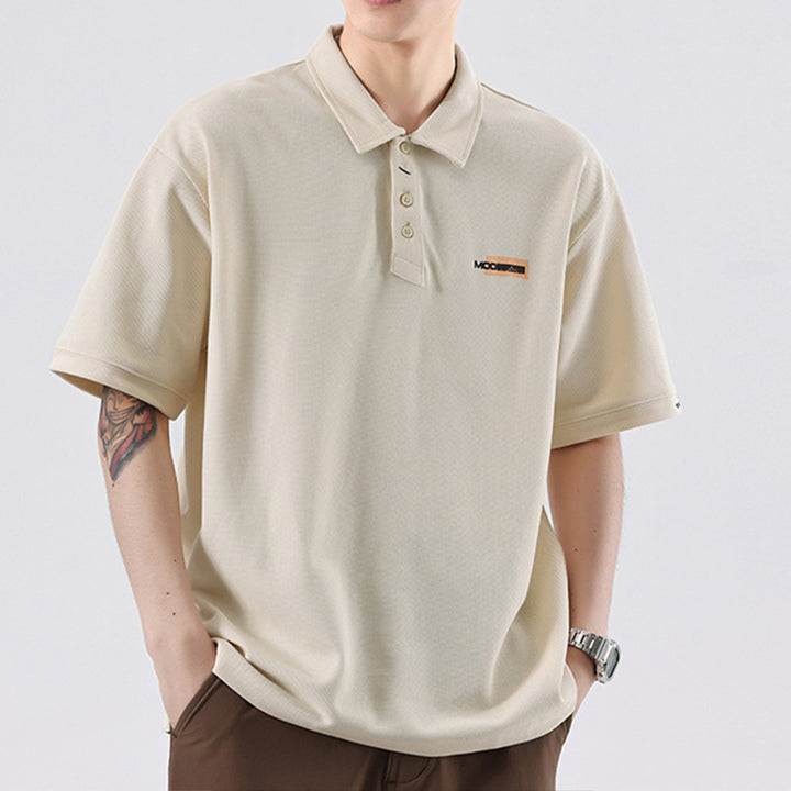 Men's American Retro Letter Print Cotton T-Shirt-HighTouch