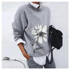Women’s Solid Color Long Sleeve Knitted Pullover Sweater-HighTouch