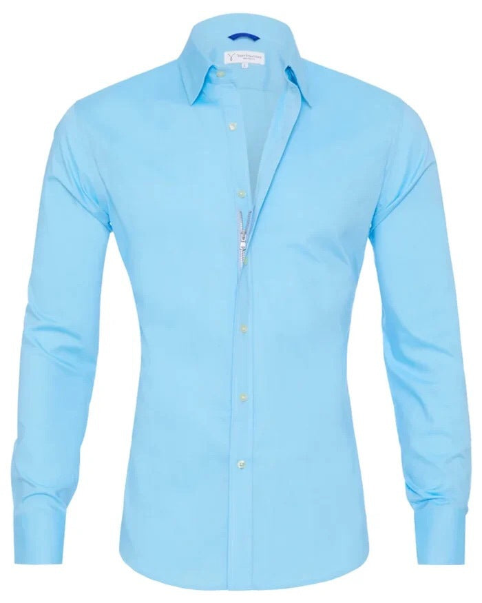 Men’s Slim Fit Long Sleeve Shirt – Comfortable Stretch Cotton-HighTouch
