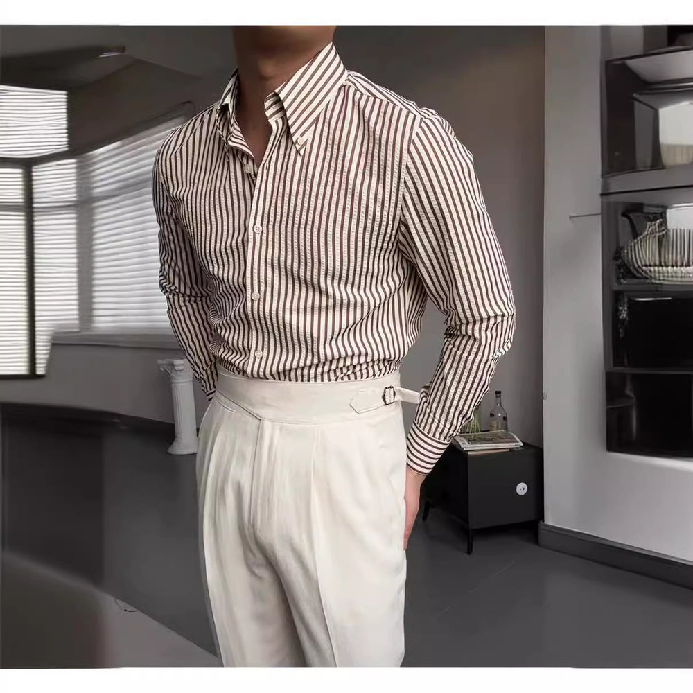 Spring Seersucker Series Shirt Men-HighTouch
