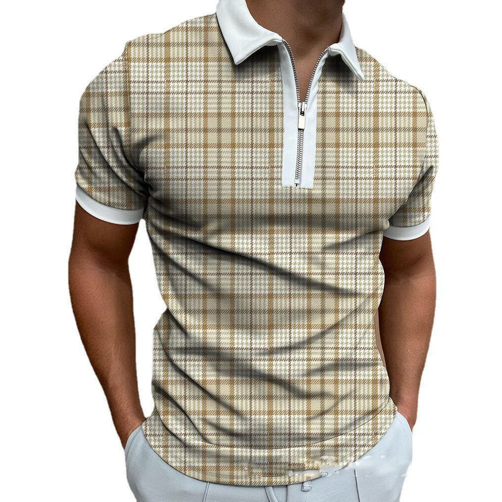 Men's Stand-Up Collar Raglan Sleeve T-Shirt-HighTouch