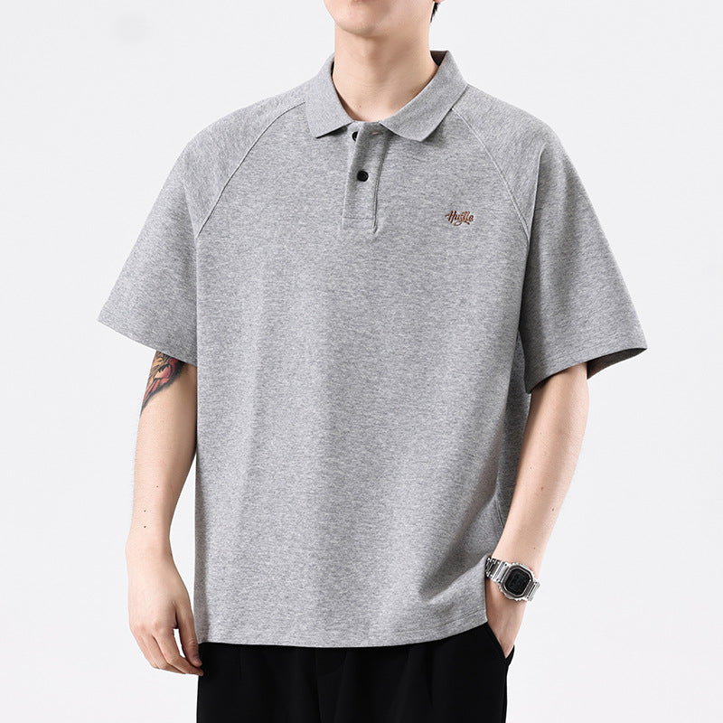 American Polo Collar Daily Raglan T-Shirt – Men's Street Fashion Top-HighTouch
