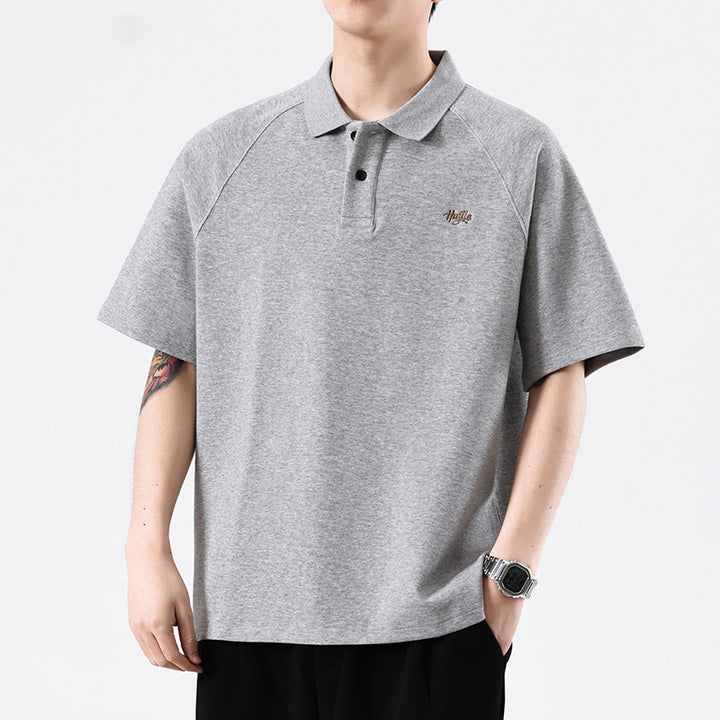 American Polo Collar Daily Raglan T-Shirt – Men's Street Fashion Top-HighTouch